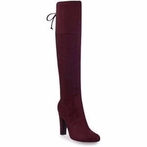 Unisa Samuel Over the Knee Suede Boots in Burgundy